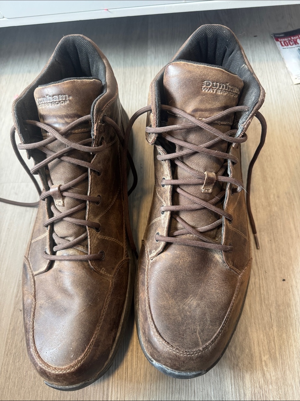 Dunham Brown Leather Waterproof Lace-Up Men’s Boots